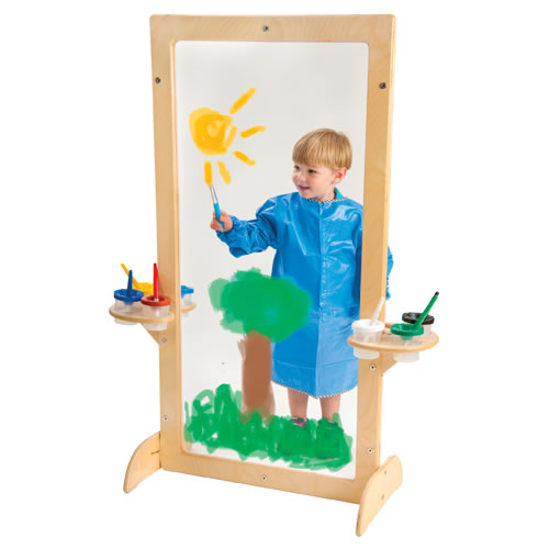 See-Thru Easel - Clear Acrylic Board with Attached Paint Cup Holders