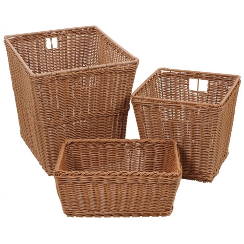 Washable Woven Plastic Wicker Baskets for Classroom Sorting and Organization