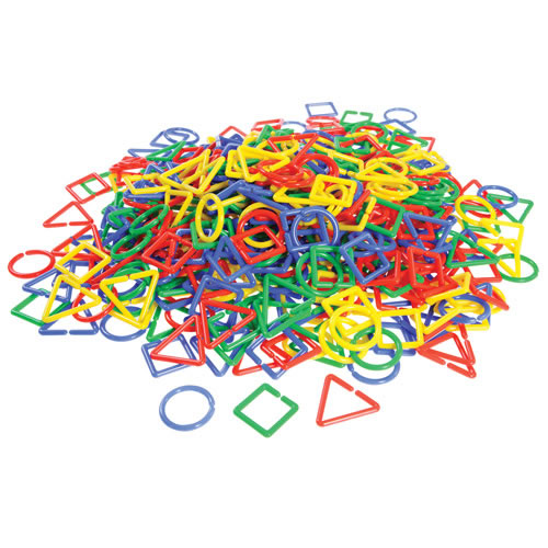 Colorful Multi-Shape Links with Jar - 500 Pieces