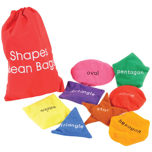 LOT OF 2 SETS ~ Learning Resources Bean Bags 16 Pieces ~ GEOMETRIC SHAPES ~ NEW 