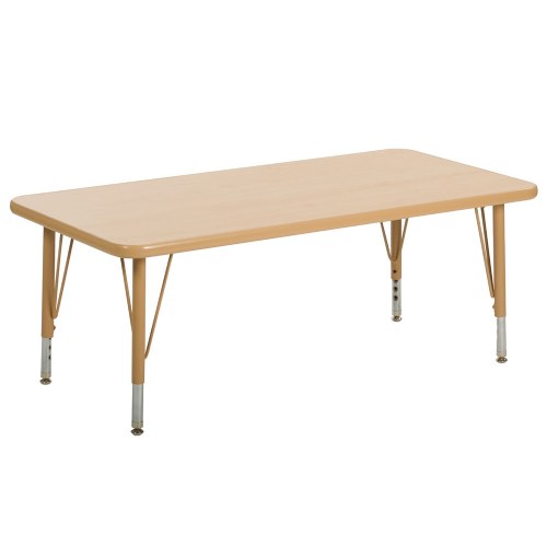 Nature Color 30" x 60" Rectangle Table with 21-30" Adjustable Legs