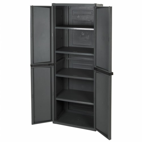Four-Shelf Storage Cabinet - Gray
