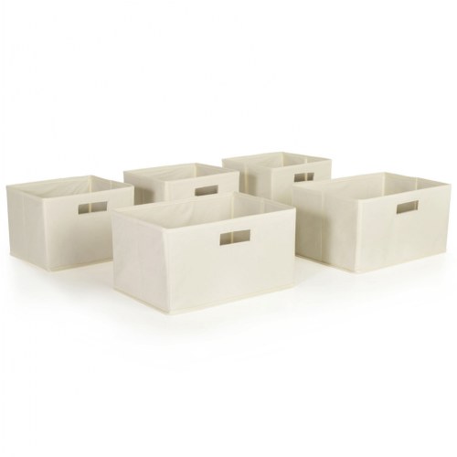 Folding Storage Fabric Baskets - Set of 5