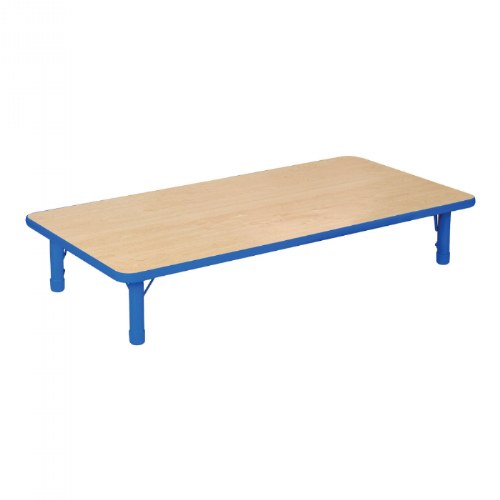 Nature Color Chunky 30" x 48" Toddler Table with 12-16" Adjustable Legs - Blue