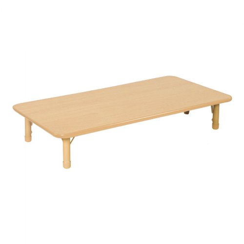 Nature Color Chunky 24" x 48" Toddler Table with 12-16" Adjustable Legs