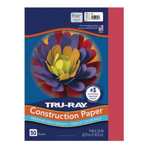 9 x 12 Tru-Ray® Construction Paper - Case Pack - Red