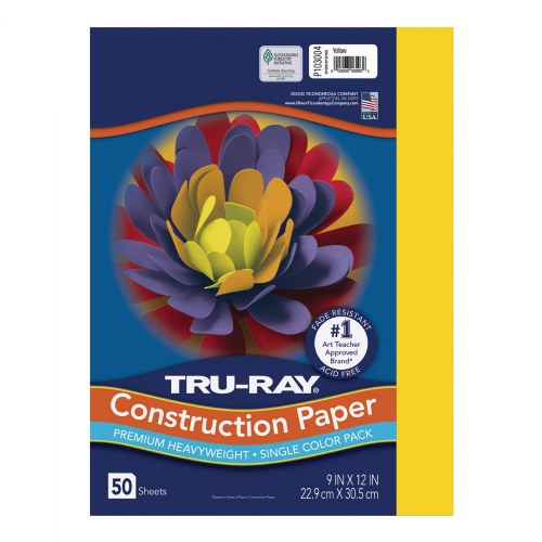 9 x 12 Tru-Ray® Construction Paper - Case Pack - Yellow