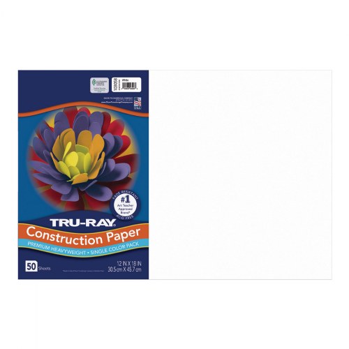 12" x 18" Tru-Ray® Construction Paper - Case Pack - White