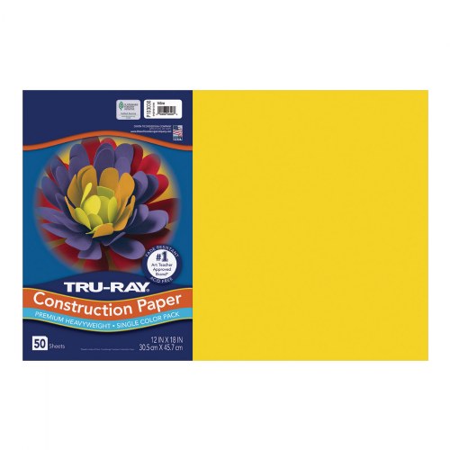 12" x 18" Tru-Ray® Construction Paper (Case Pack) - Yellow