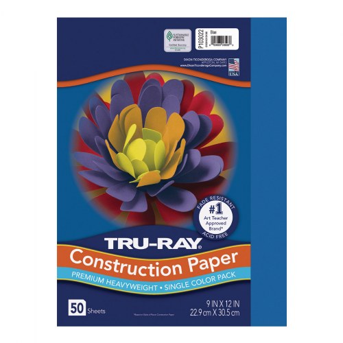 Tru-Ray® 9" x 12" Construction Paper Blue