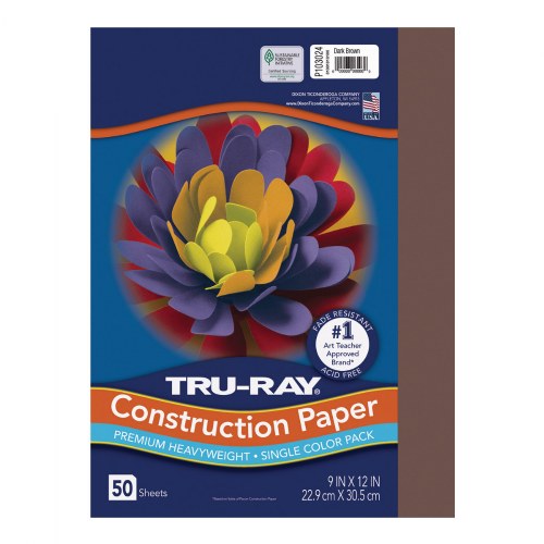 Tru-Ray® 9" x 12" Construction Paper Brown