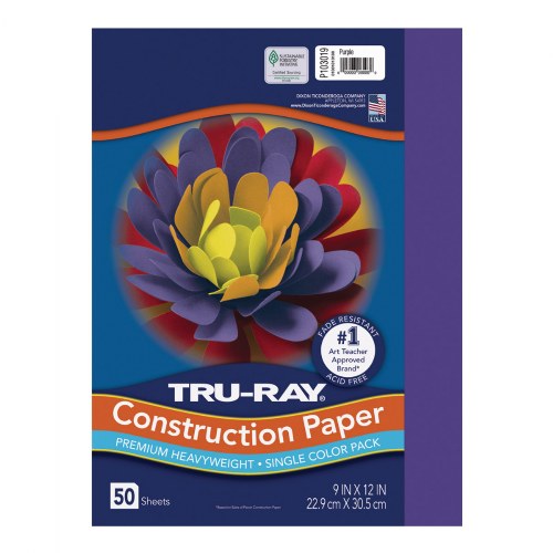 Tru-Ray® 9" x 12" Construction Paper Purple