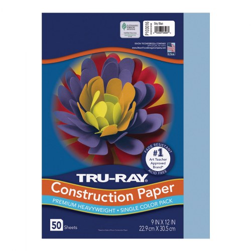 Tru-Ray® 9" x 12" Construction Paper Sky Blue