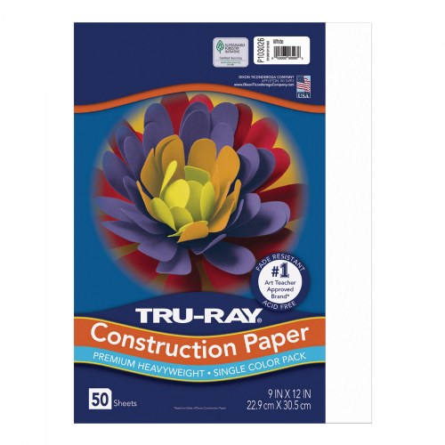 Tru-Ray® 9" x 12" Construction Paper White