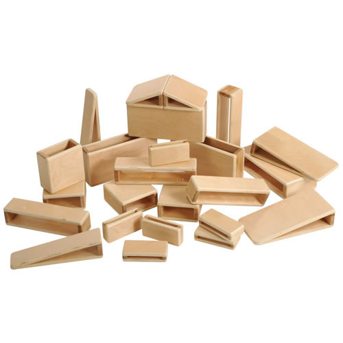 Mini Hollow Blocks in Different Shapes - 24 Piece Set