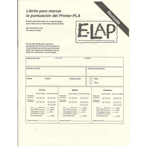 E-LAP™ Scoring Booklets - 20 - Spanish