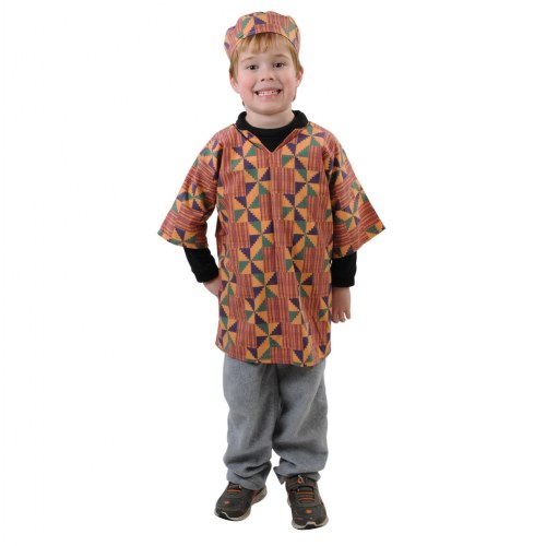 Festive Multiethnic Kente-Inspired Dashiki Boy Garment