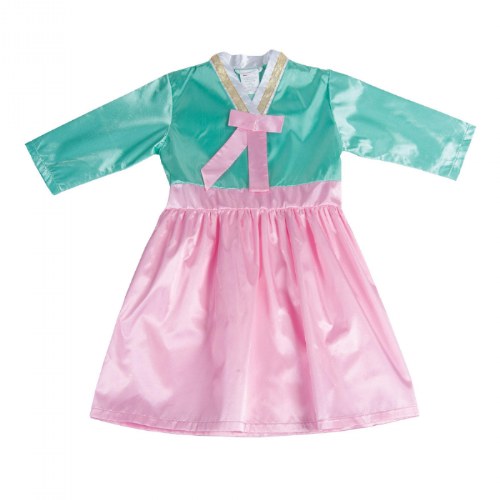 Festive Multiethnic Korean Hanbok Girl Garment