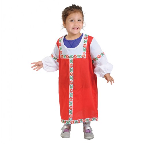 Festive Multiethnic Russian Sarafan Girl Garment