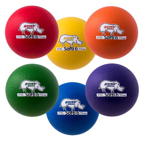 RHINO Skin® Coated 6" Softi Balls - Set of 6