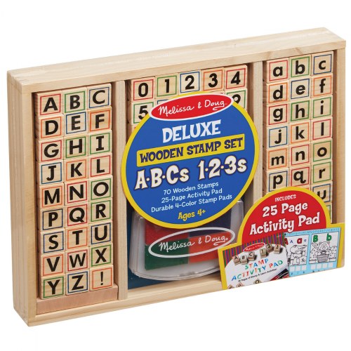 Wooden ABC 123 Stamp Set