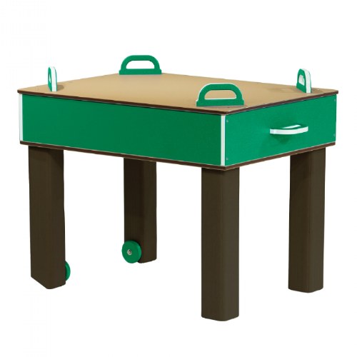 Nesting Nature Table - Toddler Height 20" - Green/Chocolate