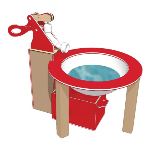 Spout and Splash - In-Ground Mount - Red/Latte