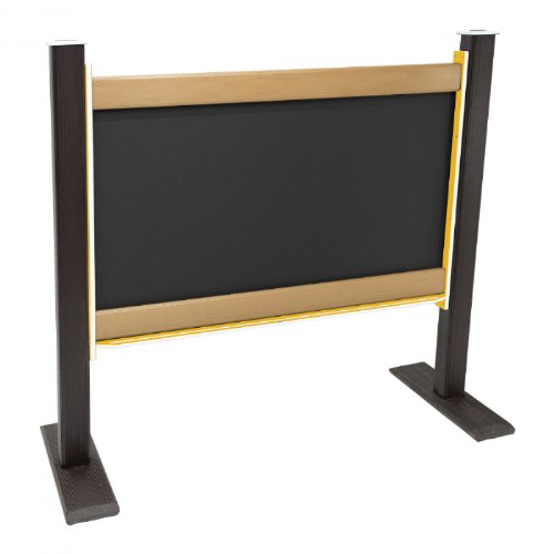 Double-Sided Magnetic Outdoor Chalkboard - Portable - Yellow/Chocolate