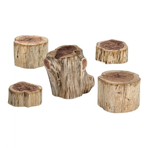 Wood Stepping Stumps - Set of 5