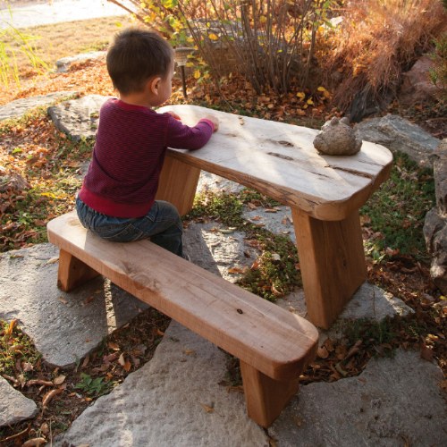 Wood Slab Leg Table - Elementary