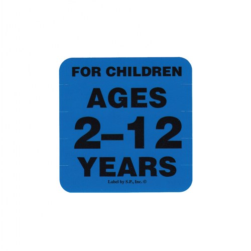 Ages 2 - 12 Years Label