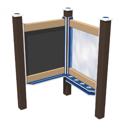 Chalkboard and Paint Panel - In-Ground - Blue/Chocolate