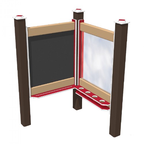 Chalkboard and Paint Panel - In-Ground - Red/Chocolate