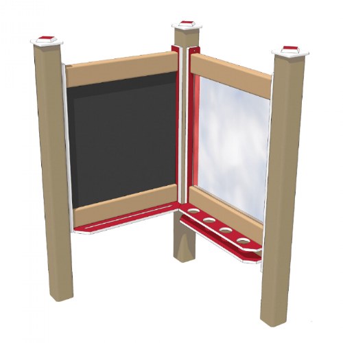 Chalkboard and Paint Panel - In-Ground - Red/Latte