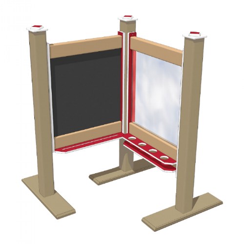Chalkboard and Paint Panel - Red/Latte