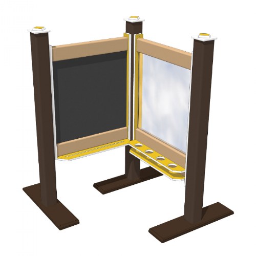 Chalkboard and Paint Panel - Yellow/Chocolate