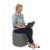Alternate Image #2 of 16" Tufted Round Ottoman - Gray