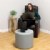 Alternate Image #3 of 16" Tufted Round Ottoman - Gray