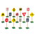 Main Image of Miniature Traffic Signs 7" High 13 Piece Set