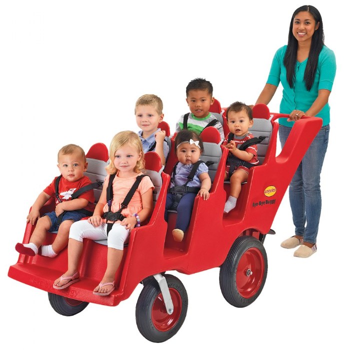 Alternate Image #1 of Fat Tire Never Flat Bye-Bye Buggy 6-Seat - Red