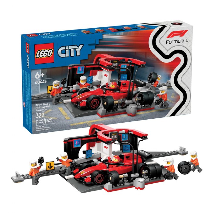 Primary Image of LEGO&reg; F1&reg; Pit Stop & Pit Crew with Ferrari Car - 60443