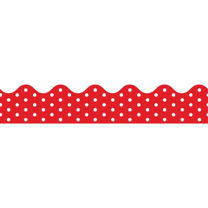 Alternate Image #1 of Rolled Scalloped Border - Red and White Polka Dot