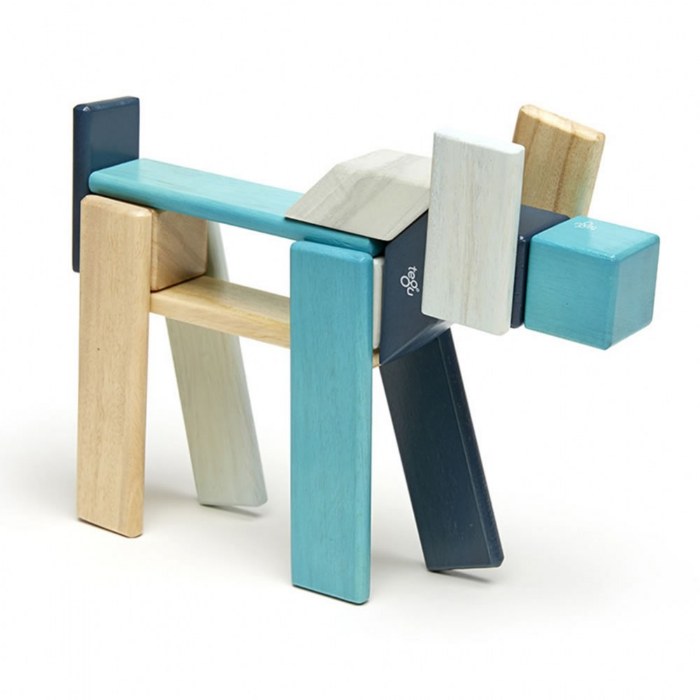 Alternate Image #1 of Tegu Blues Magnetic Wooden Blocks - 24 Pieces