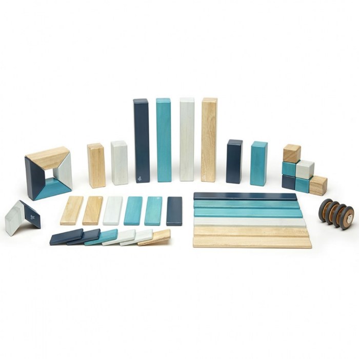 Primary Image of Tegu Blues Magnetic Wooden Blocks - 42 Pieces