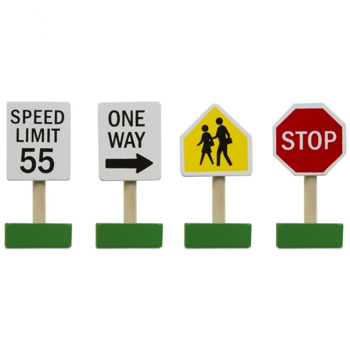 Alternate Image #1 of Jumbo Roadway Activity Rug & Wooden Traffic Signs