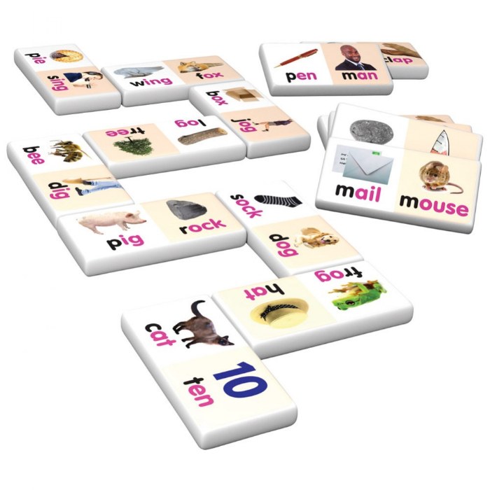 Alternate Image #1 of Rhyming and Learning First Words Dominoes Game - 28 Dominoes