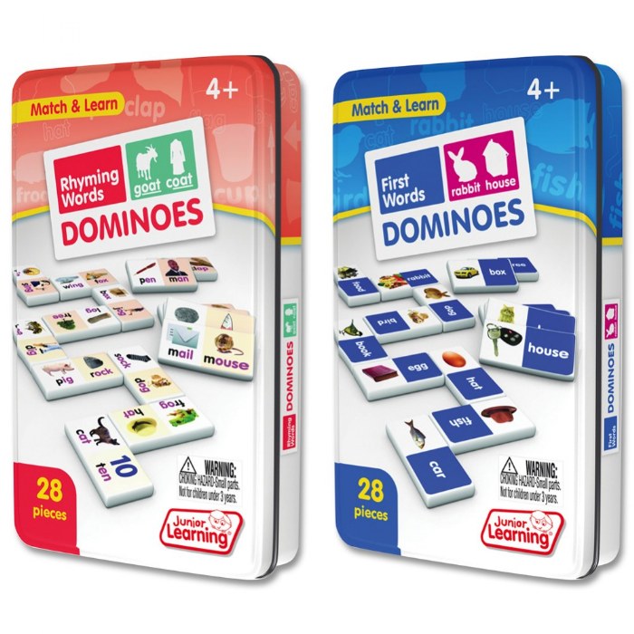 Primary Image of Rhyming and Learning First Words Dominoes Game - 28 Dominoes