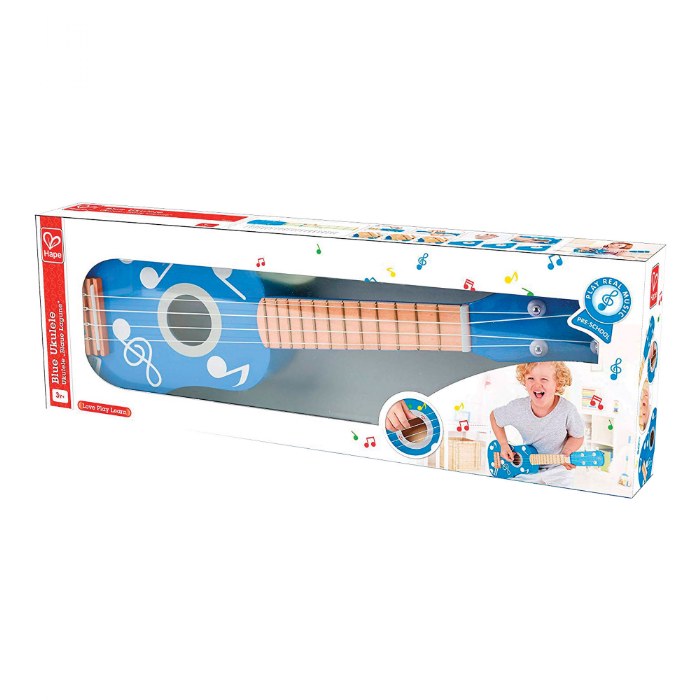 Alternate Image #1 of Child's Wooden Blue Ukulele