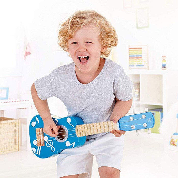 Alternate Image #1 of Child's Wooden Blue Ukulele