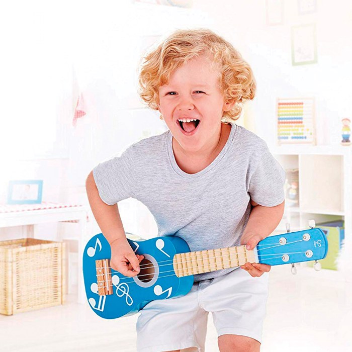 Alternate Image #1 of Child's Wooden Blue Ukulele